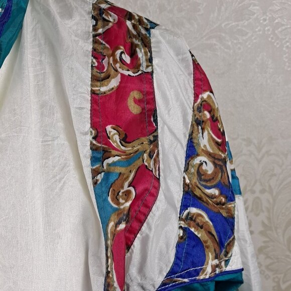 Bolo Spirit Size Small 80s Style Windbreaker Jacket Green White Colorful Detail - Picture 2 of 13